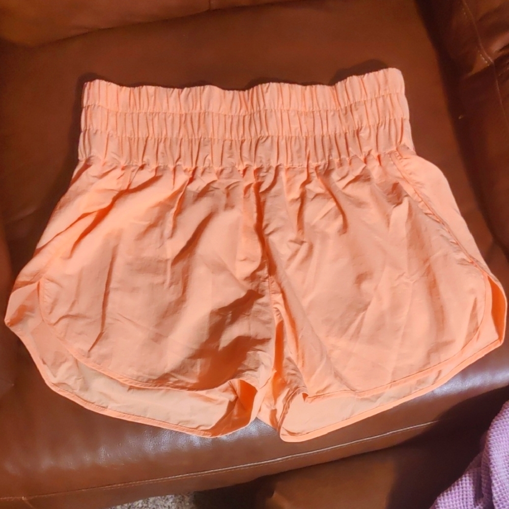 Zenana Outfitters  Neon Orange Athletic Shorts Elastic Waist Lightweight
